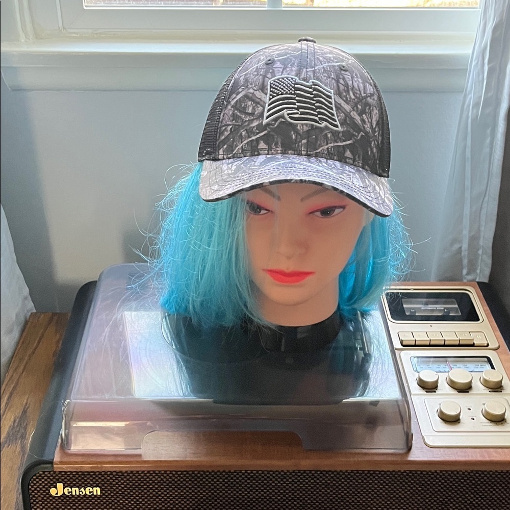 Beautiful giant Black and Gray Flag Patch Hat